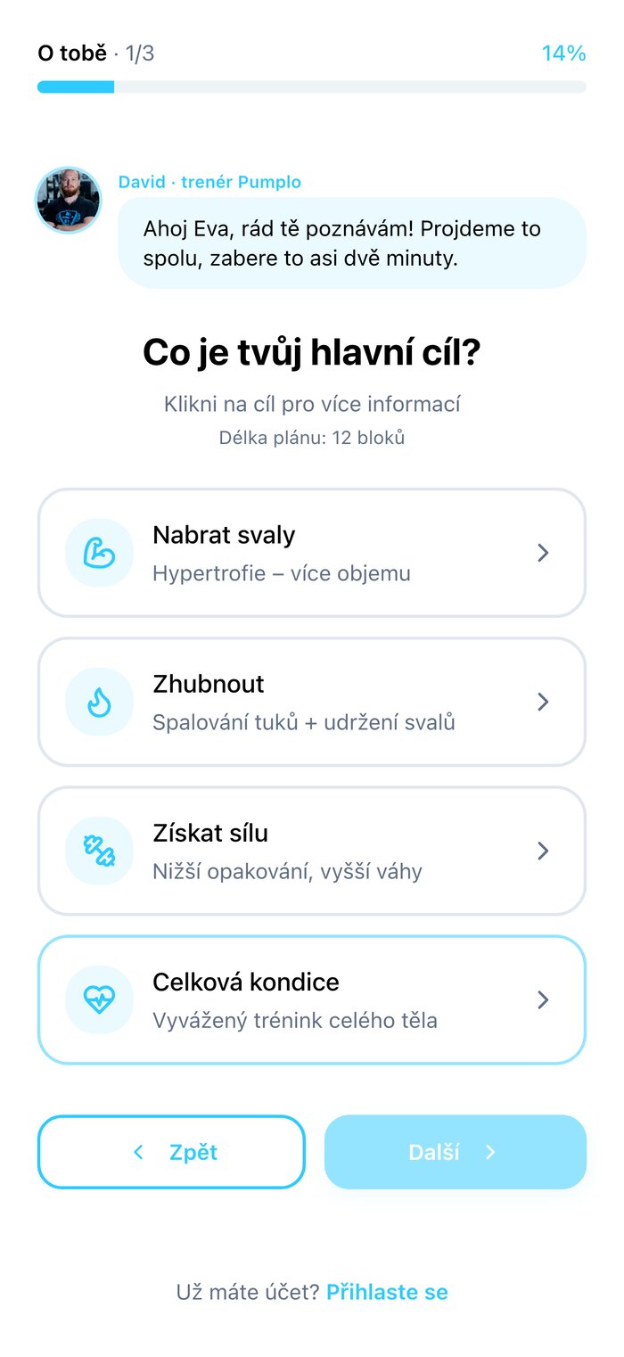 Dotazník: volba hlavního cíle